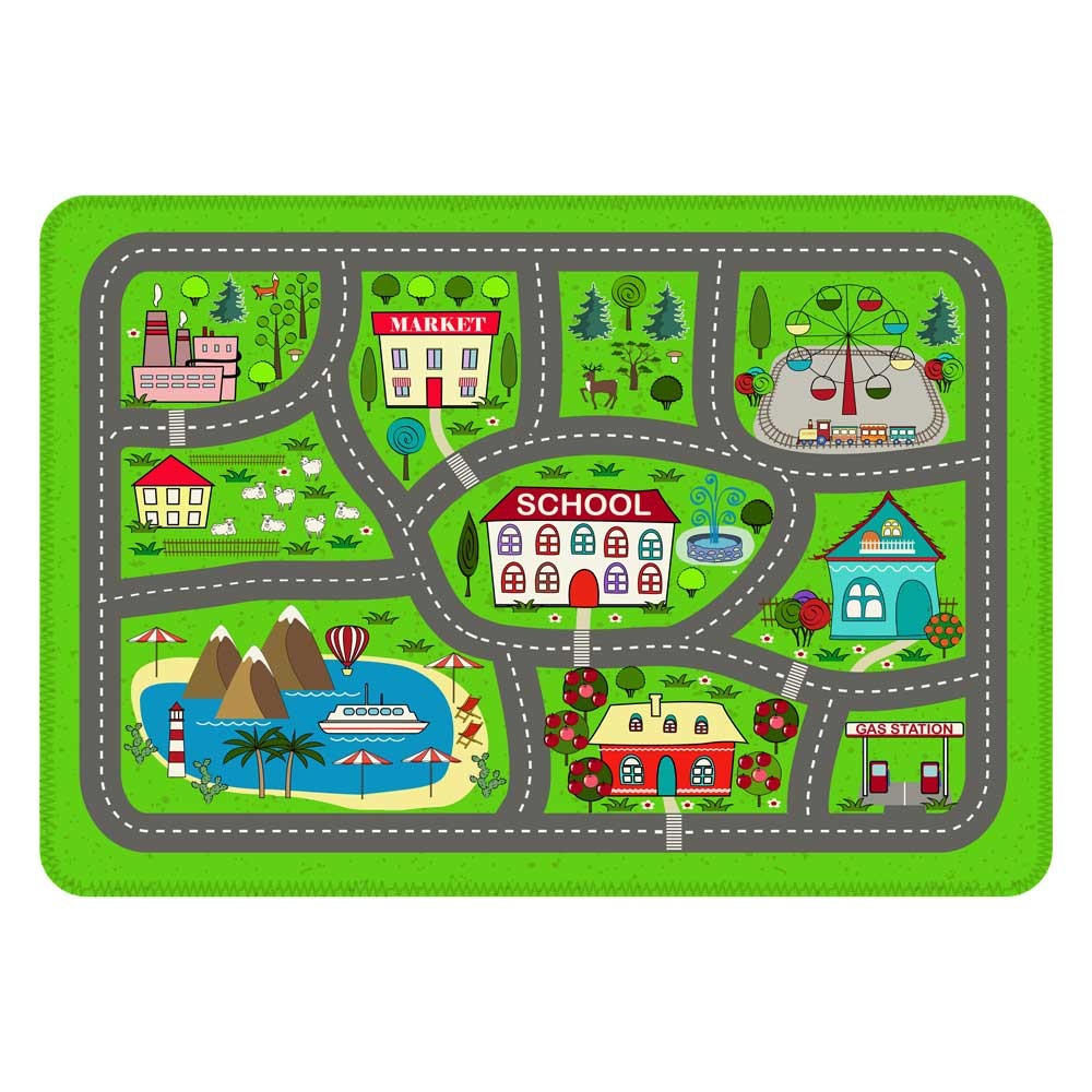Tapete de Atividades Infantil Cidade Único 90x125