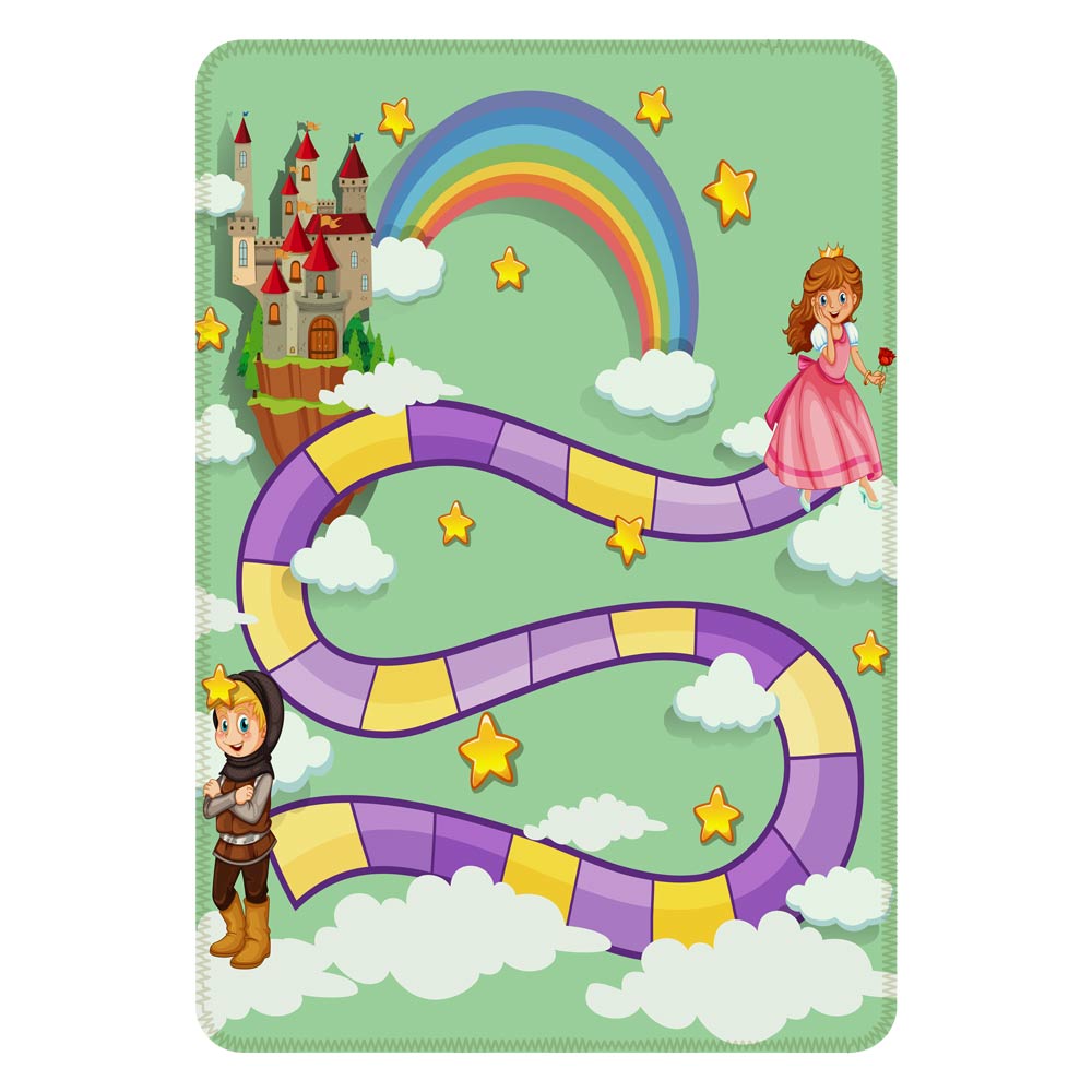 Tapete de Atividades Infantil Prince and Princess Único 90x125