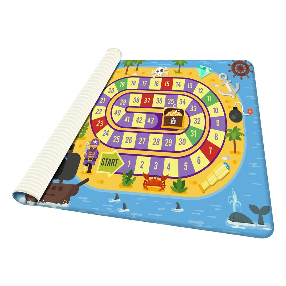 Tapete de Atividades Infantil Tabuleiro Pirata Único 90x125