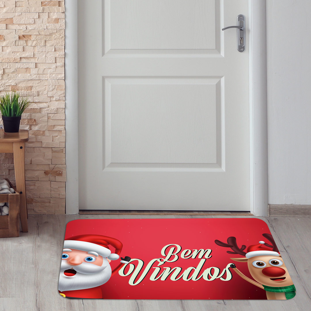 Tapete de Natal para Porta Bem Vindo