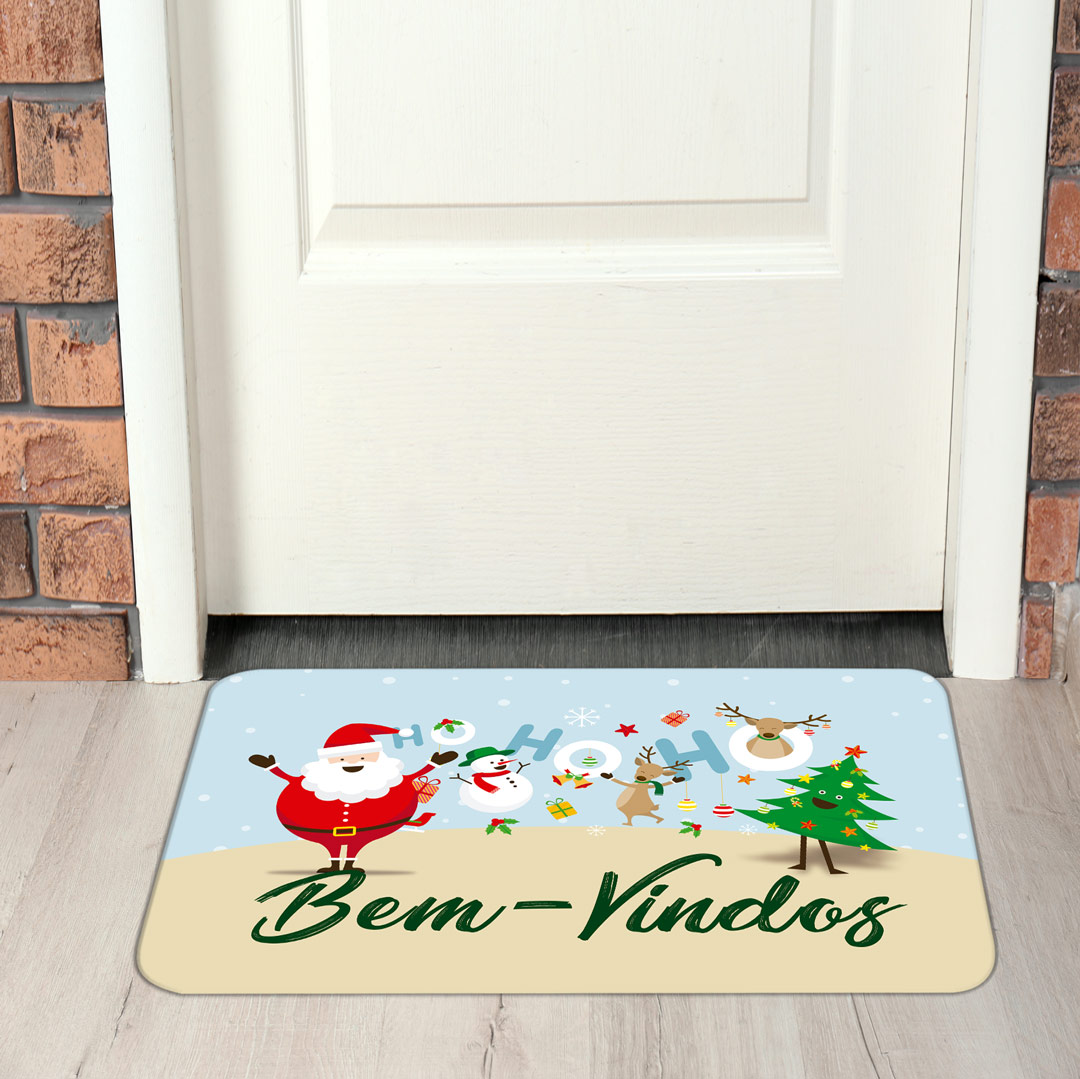 Tapete de Natal para Porta Bem Vindo Animado