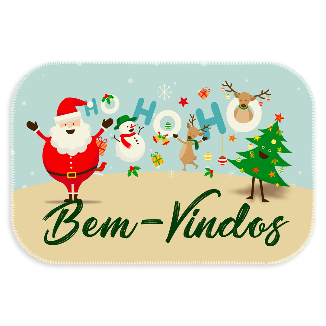 Tapete de Natal para Porta Bem Vindo Animado