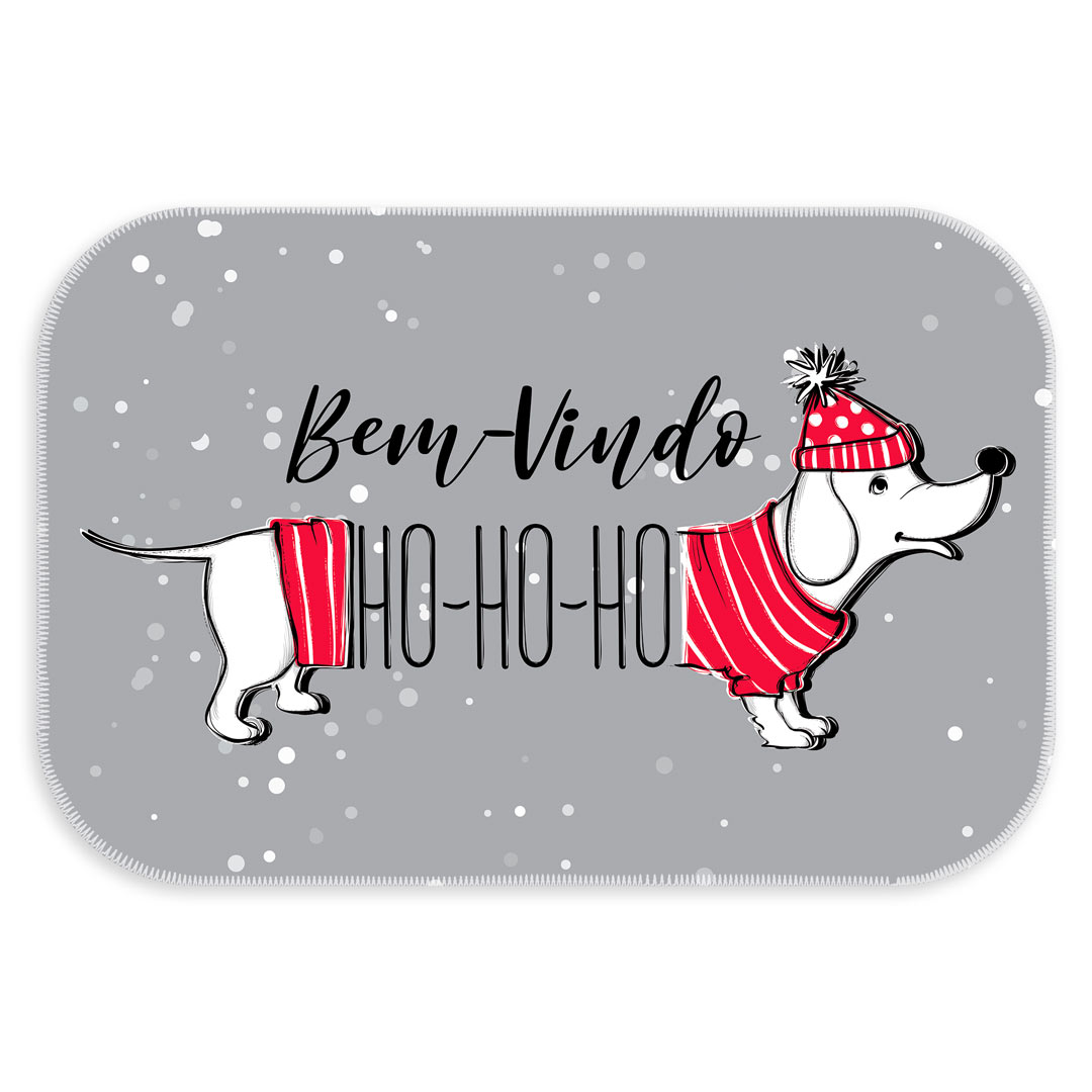 Tapete de Natal para Porta Bem Vindo Ho Ho Ho