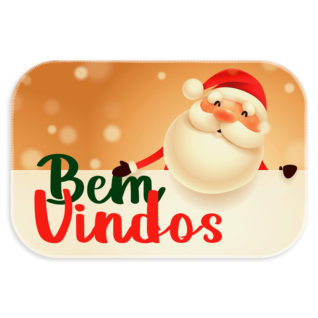 Tapete de Natal para Porta Bem Vindos Amarelo