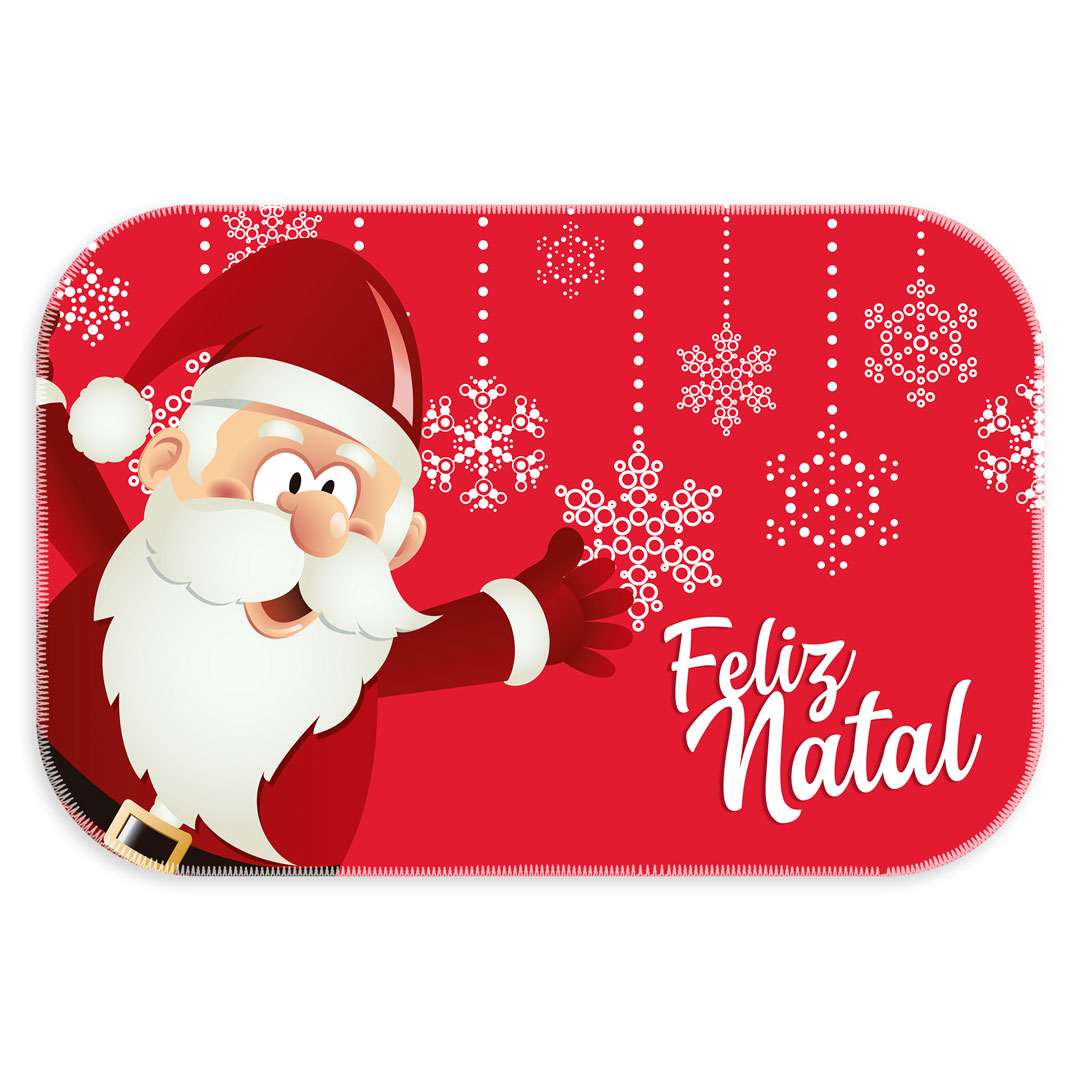 Tapete de Natal para Porta Papai Noel Vermelho