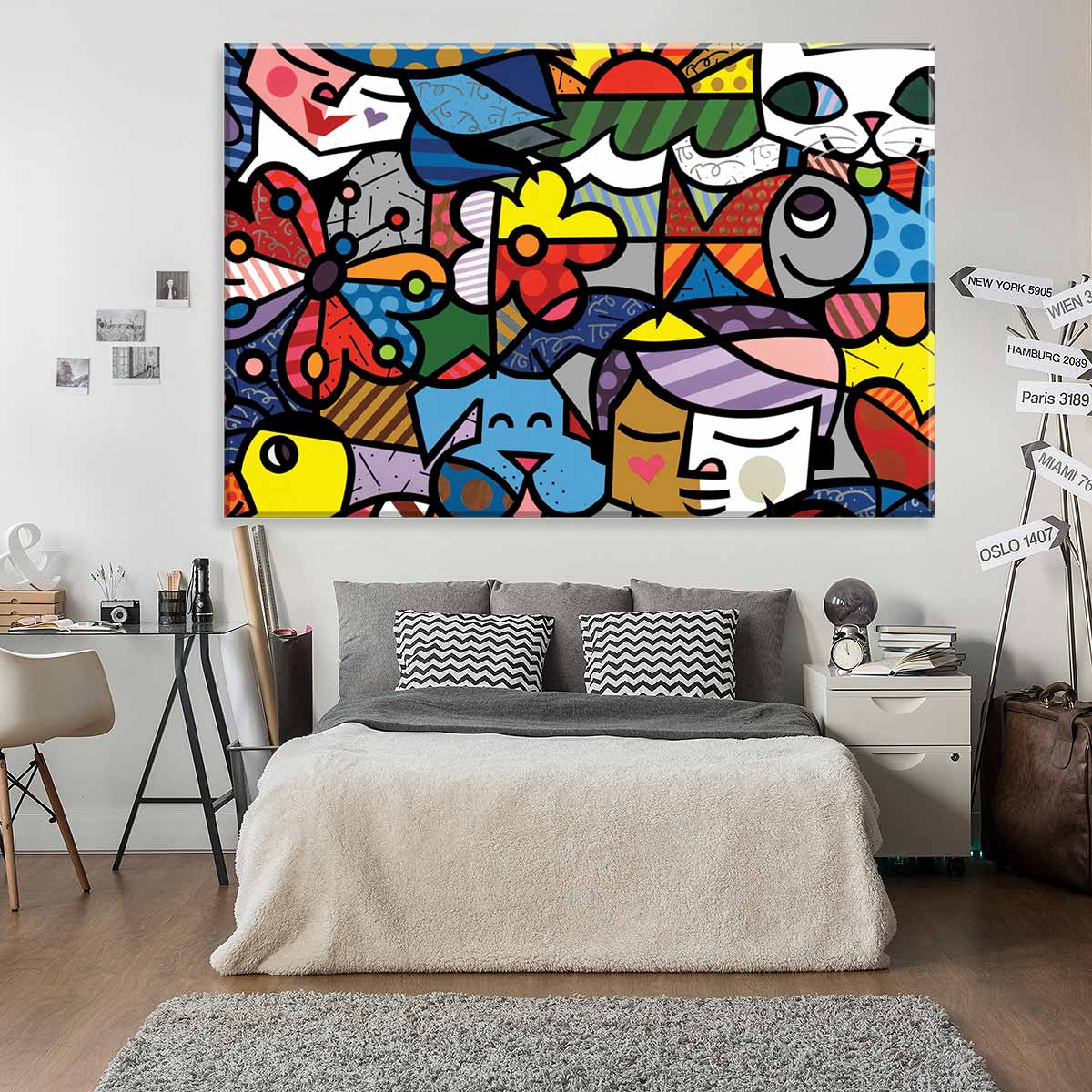 Tela Decorativa em Canvas Elementos Pop