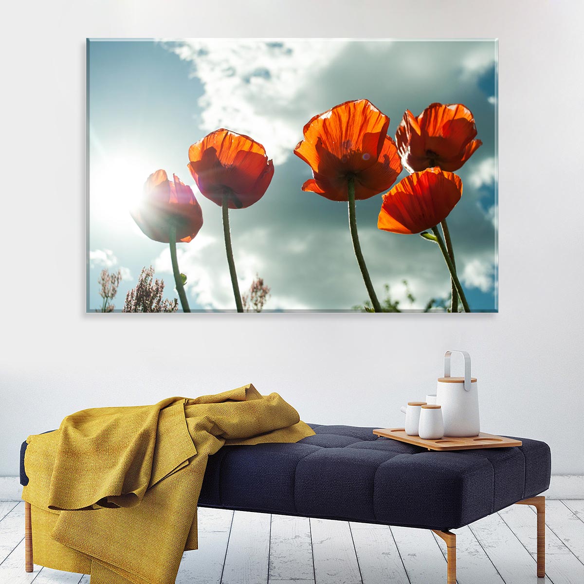 Tela Decorativa em Canvas Flores Red