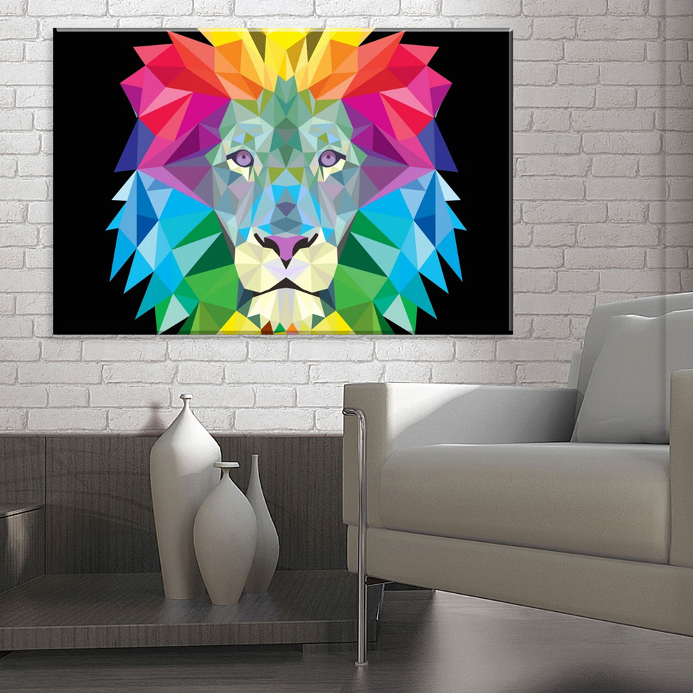 Tela Decorativa em Canvas Leao Pop