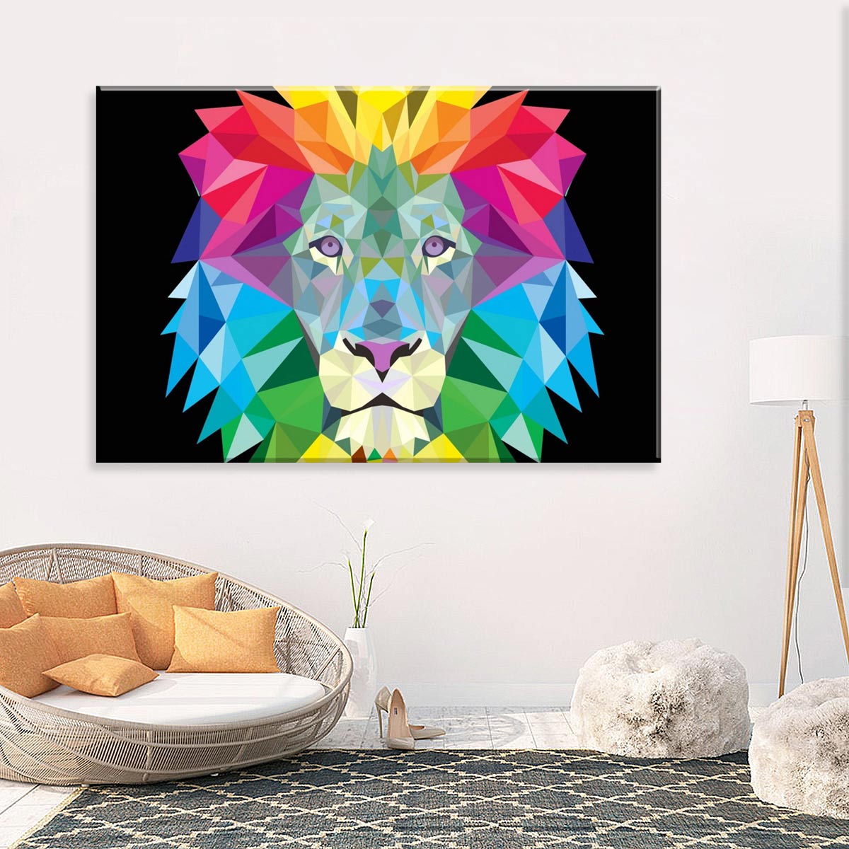 Tela Decorativa em Canvas Leao Pop