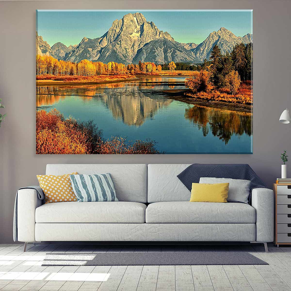 Tela Decorativa em Canvas Outono no Lago