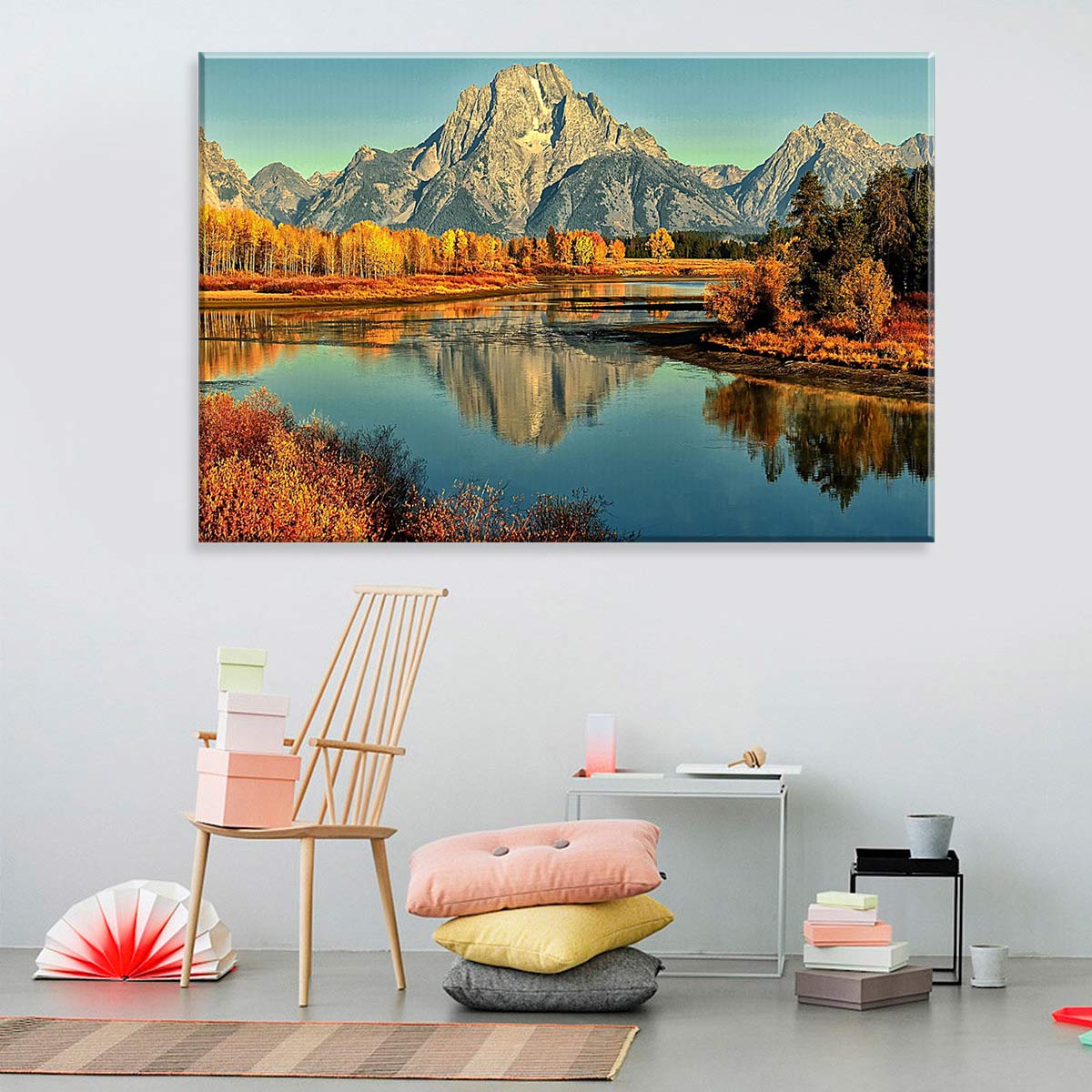 Tela Decorativa em Canvas Outono no Lago