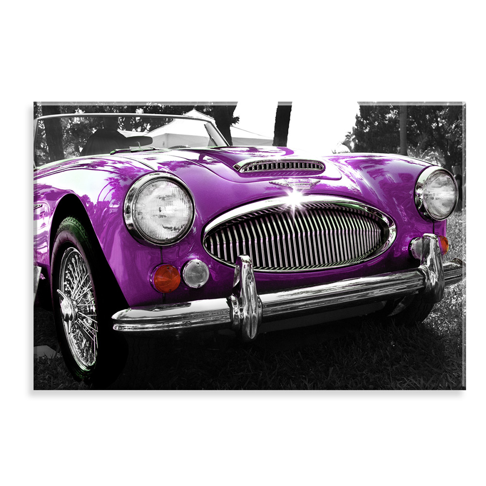 Tela Decorativa em Canvas Purple Car