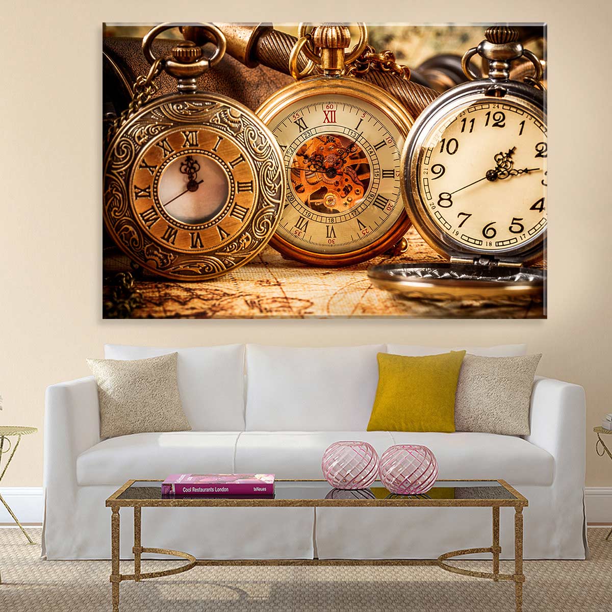 Tela Decorativa em Canvas Relogios