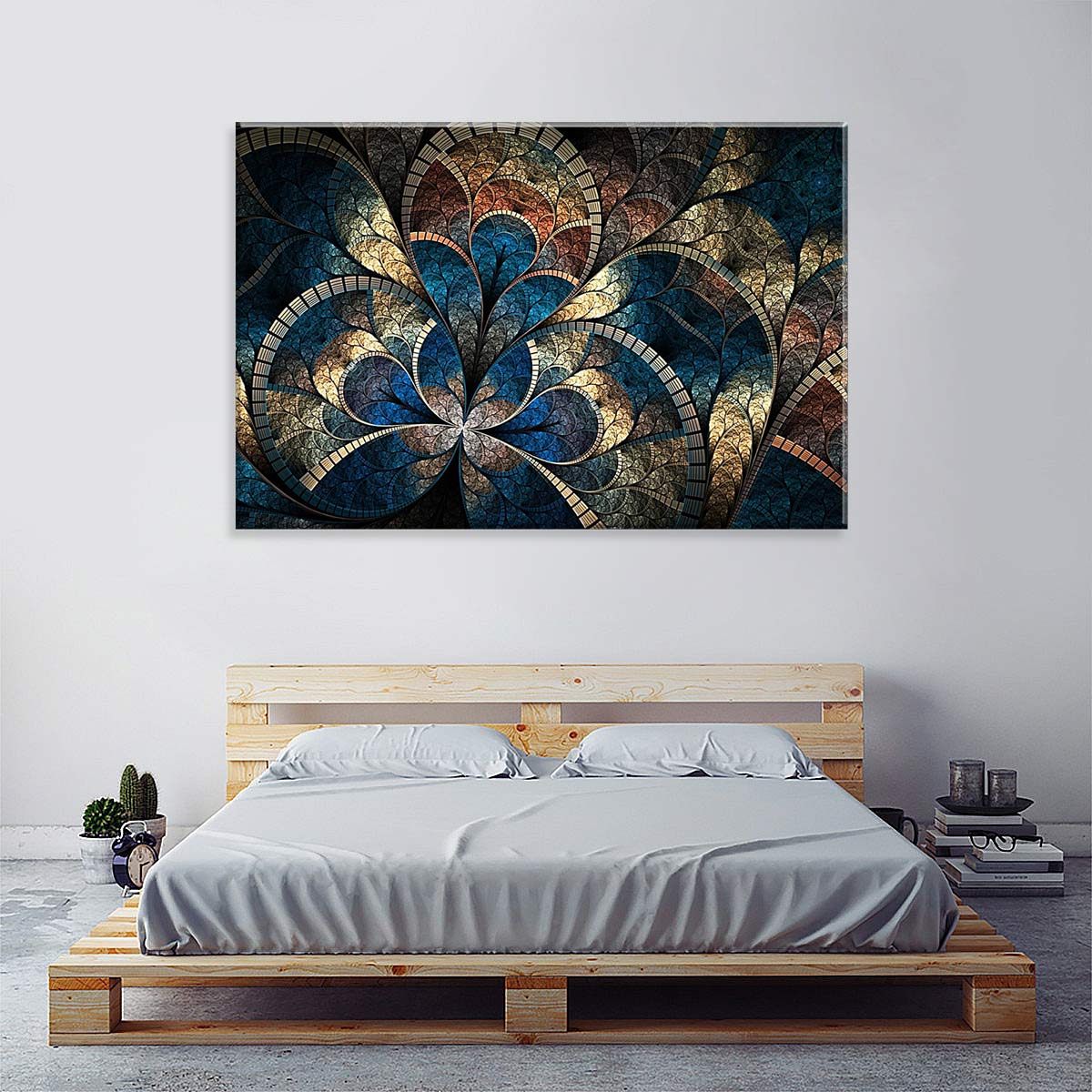 Tela Decorativa em Canvas Vitral Azul