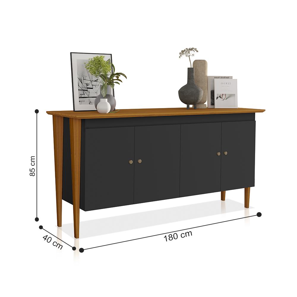 Buffet com 4 Portas Girona Preto Freijó