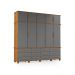 Guarda Roupa Com 5 Portas Nancy Carvalho New Cinza