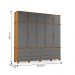 Guarda Roupa Com 5 Portas Nancy Carvalho New Cinza