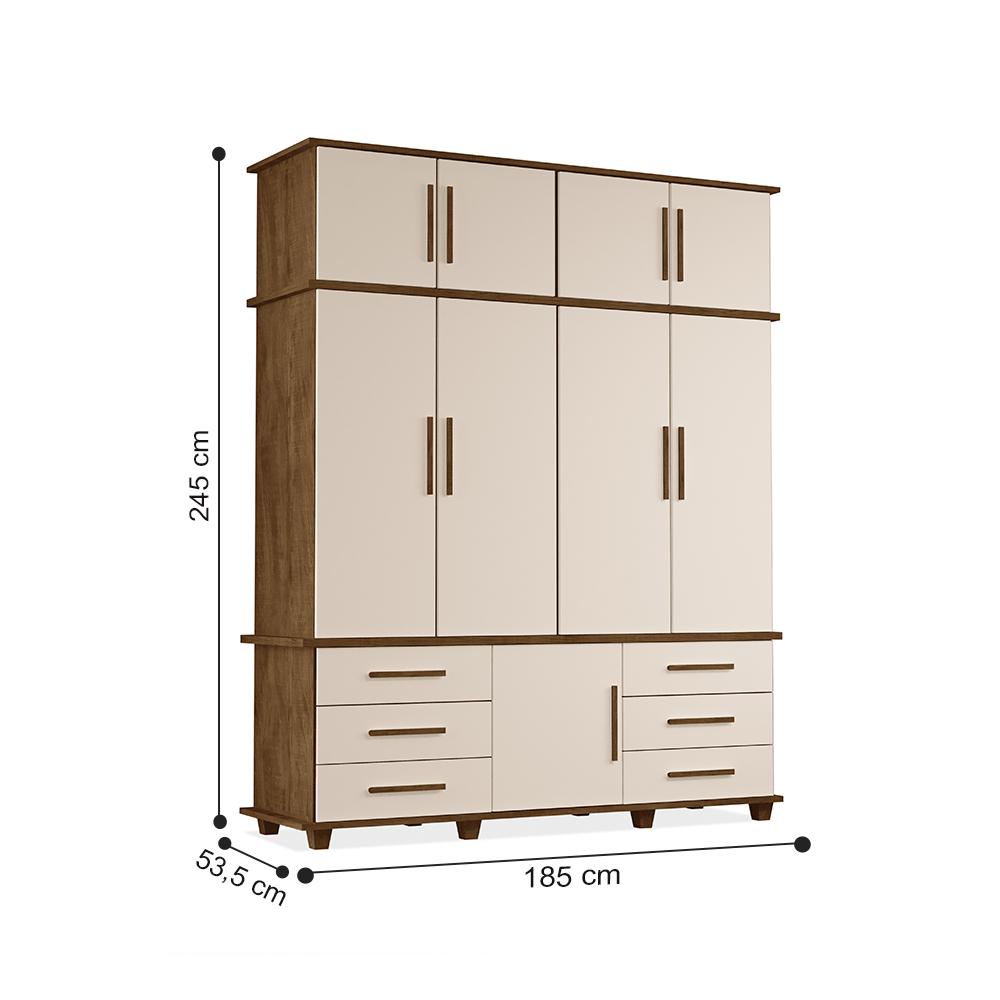 Guarda Roupa Dortmund 4 Portas Malbec Off White