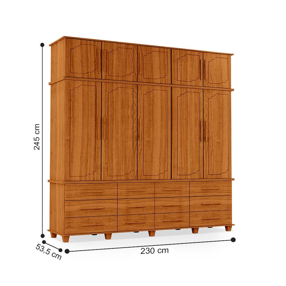 Guarda Roupa com 5 Portas Berlim Carvalho New