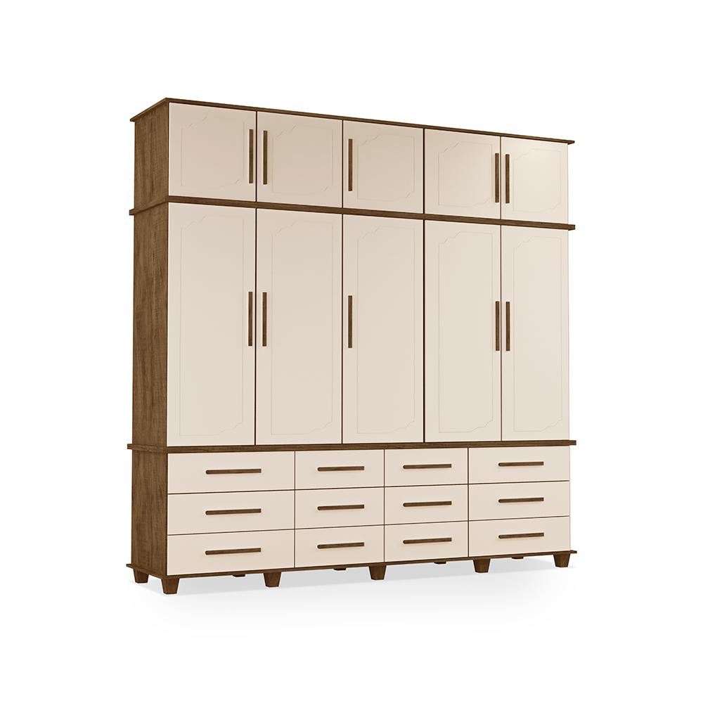 Guarda Roupa com 5 Portas Nancy Malbec Off White