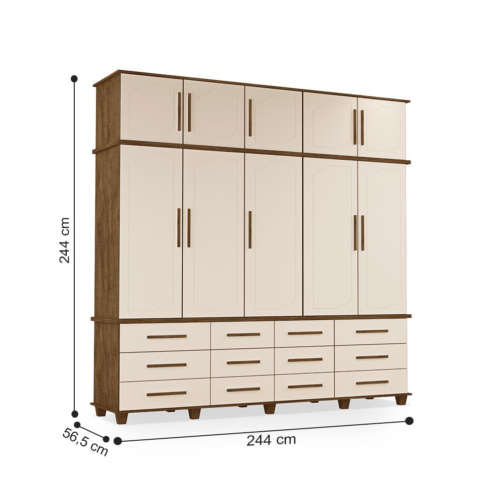 Guarda Roupa com 5 Portas Nancy Malbec Off White