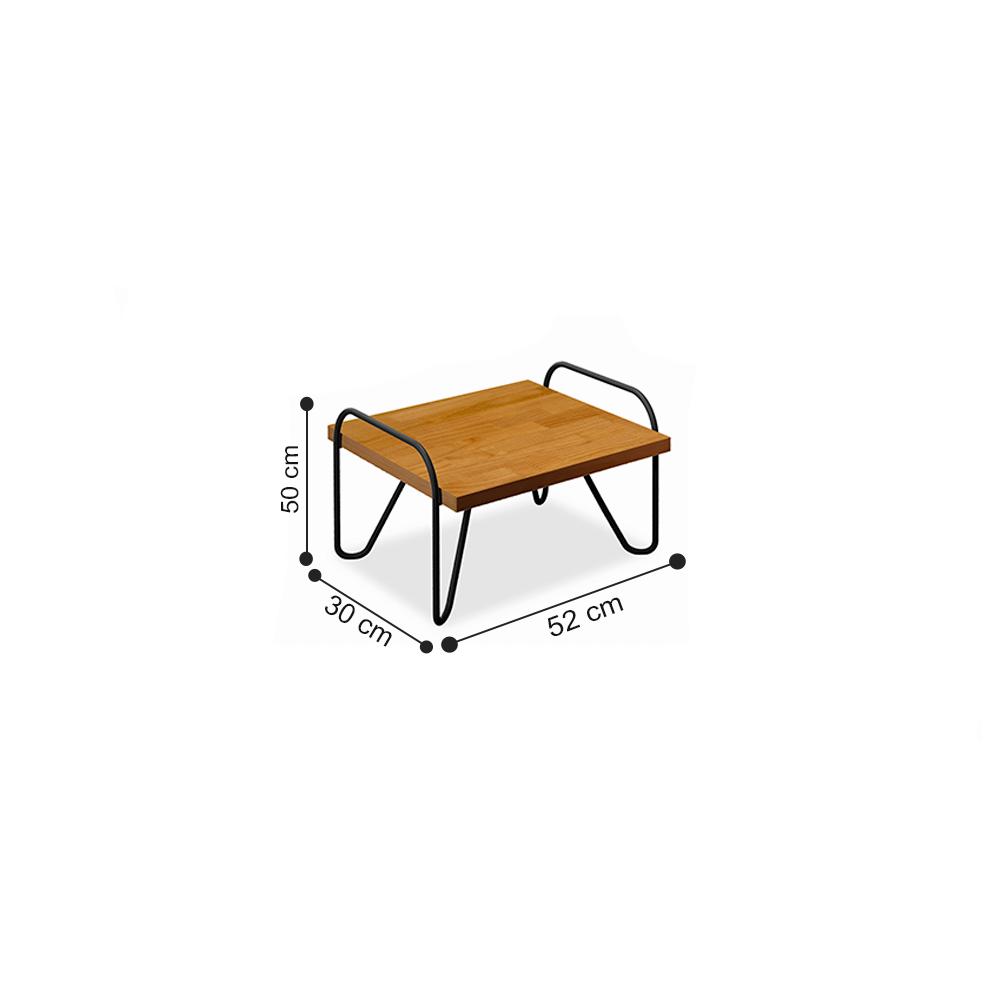 Mesa de Centro e Painel Quioto Preto Naturale