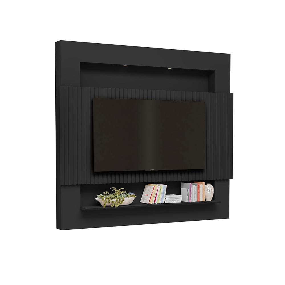 Painel Ripado TV 75 Polegadas Bérgamo Preto