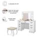 Penteadeira com Interruptor USB 7 Gavetas e Banqueta Boreal Branco