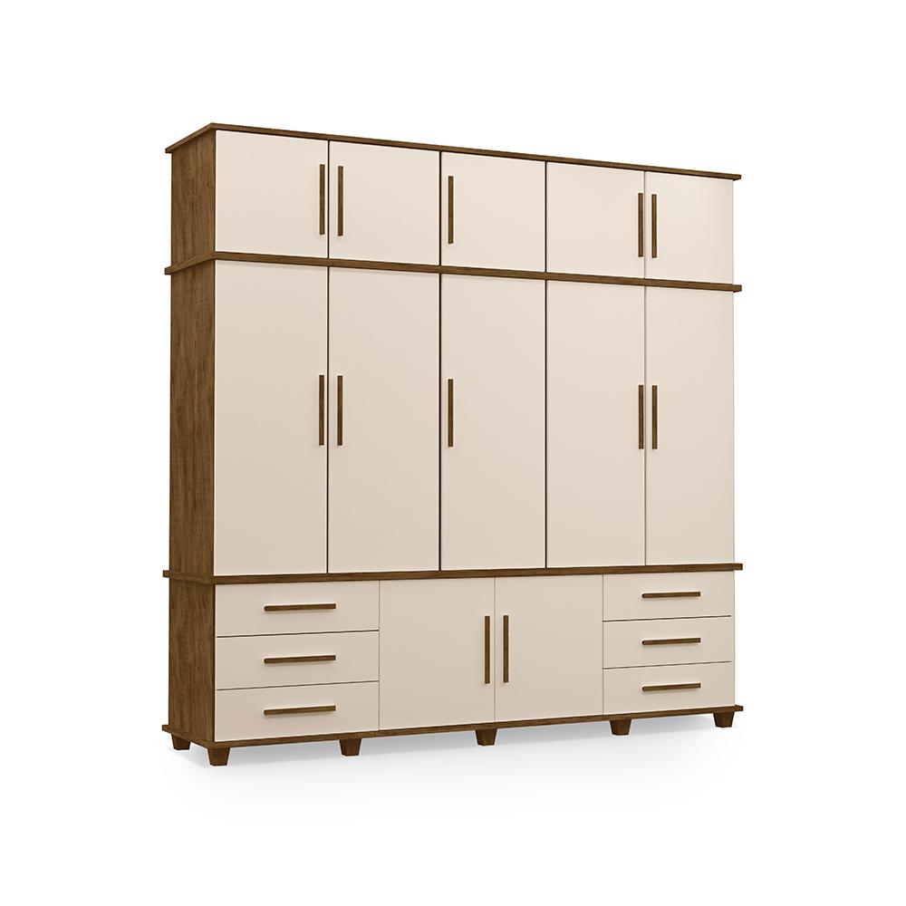 Roupeiro 5 Portas Munique Malbec Off White
