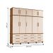 Roupeiro 5 Portas Munique Malbec Off White