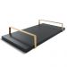 Bandeja Decorativa 25x50cm Borda Infinita Preta Com Alça Cobre