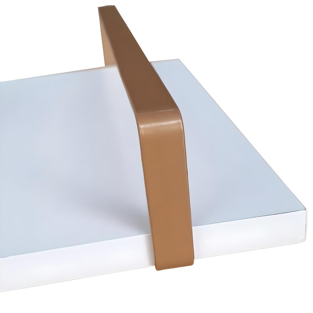 Bandeja Decorativa Branca com Borda Infinita Alça Cobre