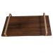 Bandeja Decorativa Castanho com Borda Infinita Alça Cobre