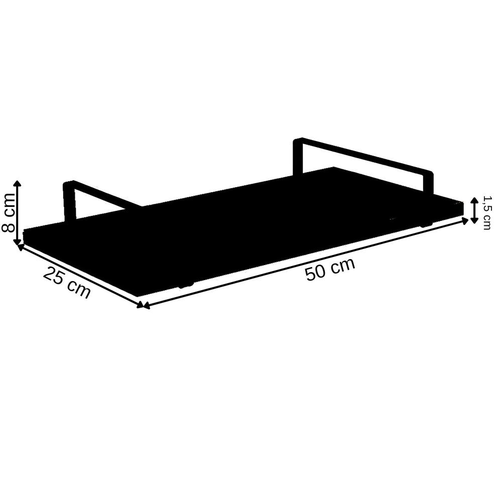 Bandeja Decorativa Castanho com Borda Infinita Alça Prata