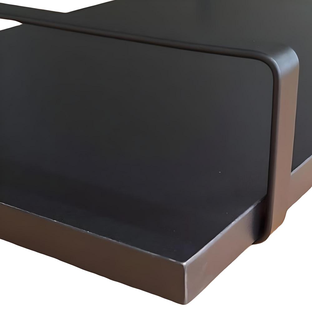 Bandeja Decorativa Preta com Borda Infinita Alça Preta