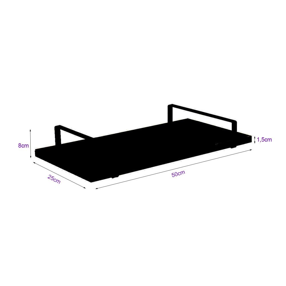 Bandeja Espelhada 25x50cm Borda Infinita Castanho Com Alça Prata