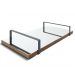Bandeja Espelhada 25x50cm Borda Infinita Castanho Com Alça Preta
