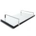 Bandeja Espelhada 25x50cm Borda Infinita Preta Com Alça Prata