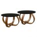 Conjunto Mesa de Centro e Lateral Pés Cebola Preto