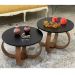 Conjunto Mesa de Centro e Lateral Pés Cebola Preto