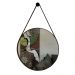 Espelho Adnet Redondo Decorativo Com Alça 40cm Completo Café
