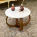 Mesa de Centro e Lateral Pés Cebola 50x35cm Branco
