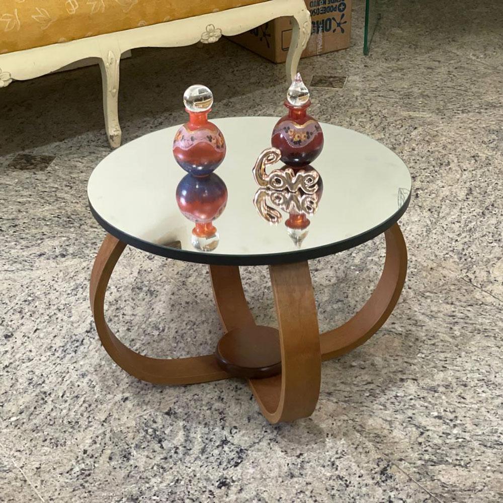 Mesa de Centro e Lateral Pés Cebola 50x35cm Espelhada Preto