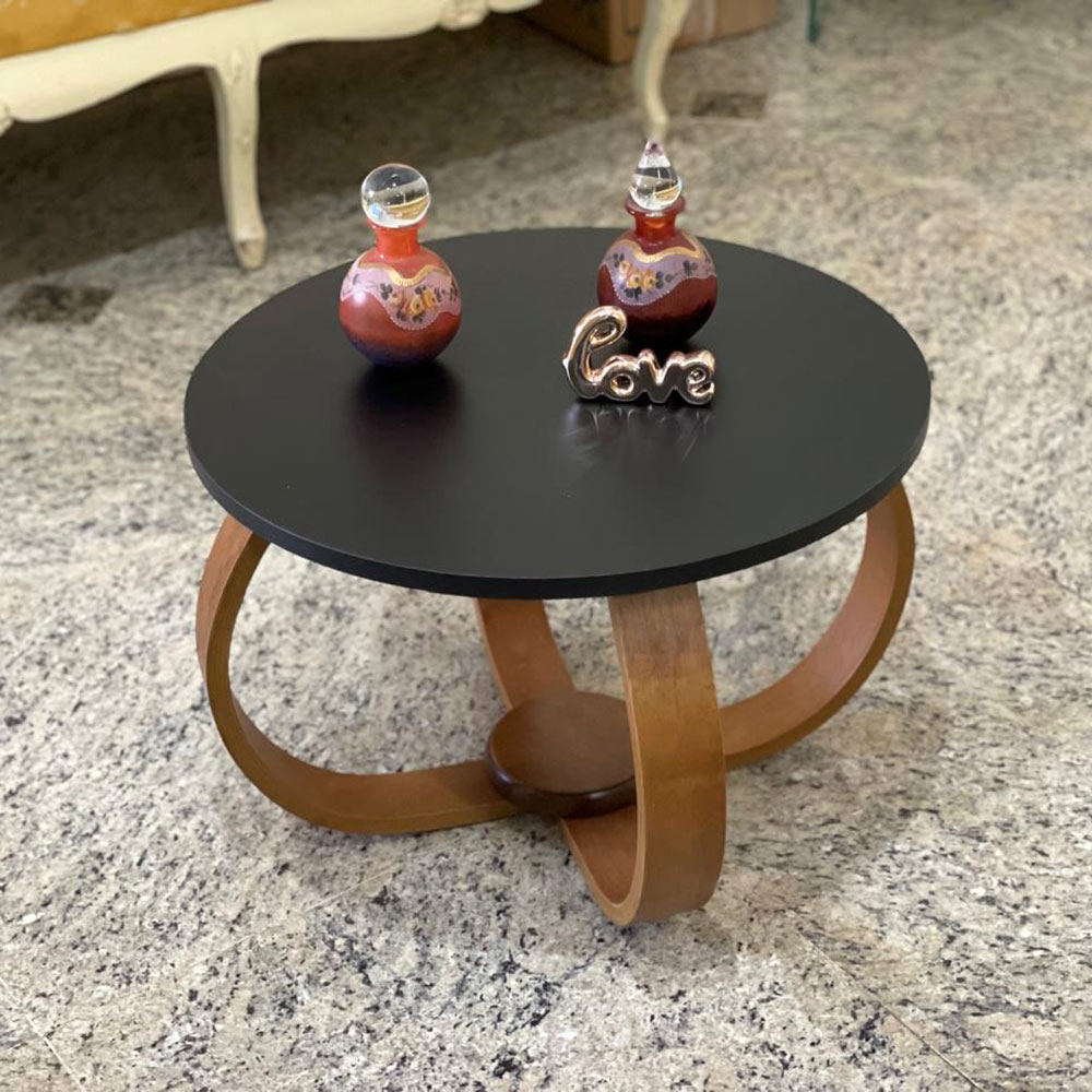 Mesa de Centro e Lateral Pés Cebola 50x35cm Preto