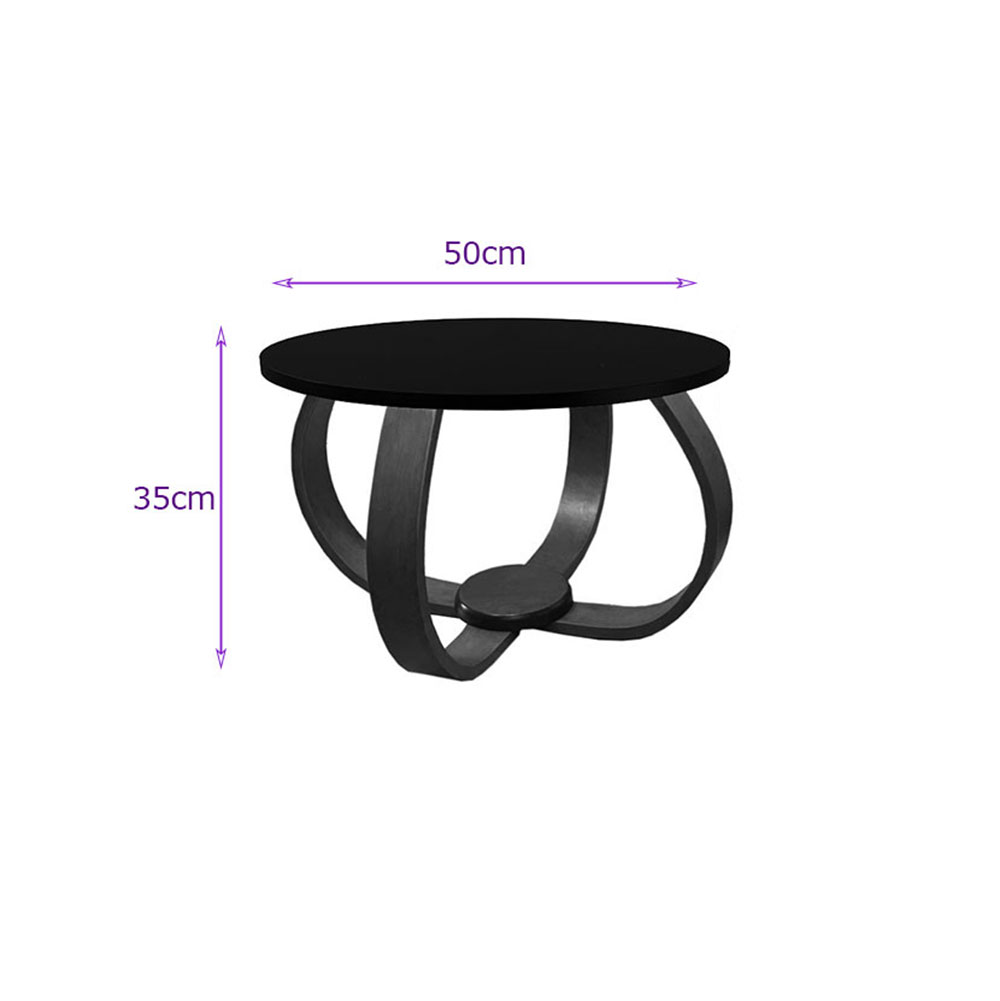 Mesa de Centro e Lateral Pés Cebola 50x35cm Preto