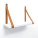Prateleira em MDF Branco 30x15cm com Alça Caramelo