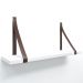 Prateleira em MDF Branco 50x15cm com Alça Café