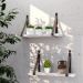 Prateleira em MDF Branco 50x15cm com Alça Café
