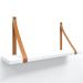 Prateleira em MDF Branco 50x15cm com Alça Caramelo