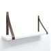 Prateleira em MDF Branco 60x15cm com Alça Café